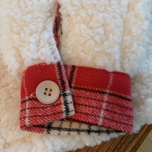 New Teddy jacket button up white and plaid - Picture 6 of 7